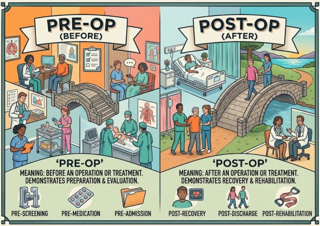 Pre and Post Meaning in Medicine