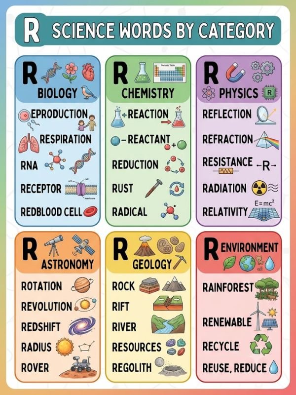 R Science Words by Category