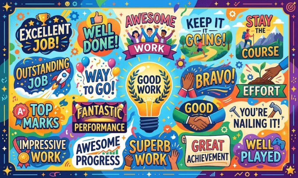 Keep Up the Good Work Synonyms