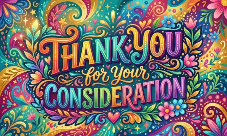 Thank You for Your Consideration