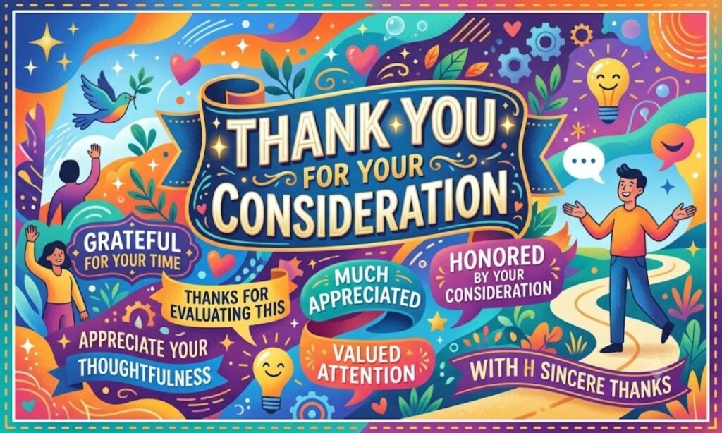 Thank You for Your Consideration Synonym