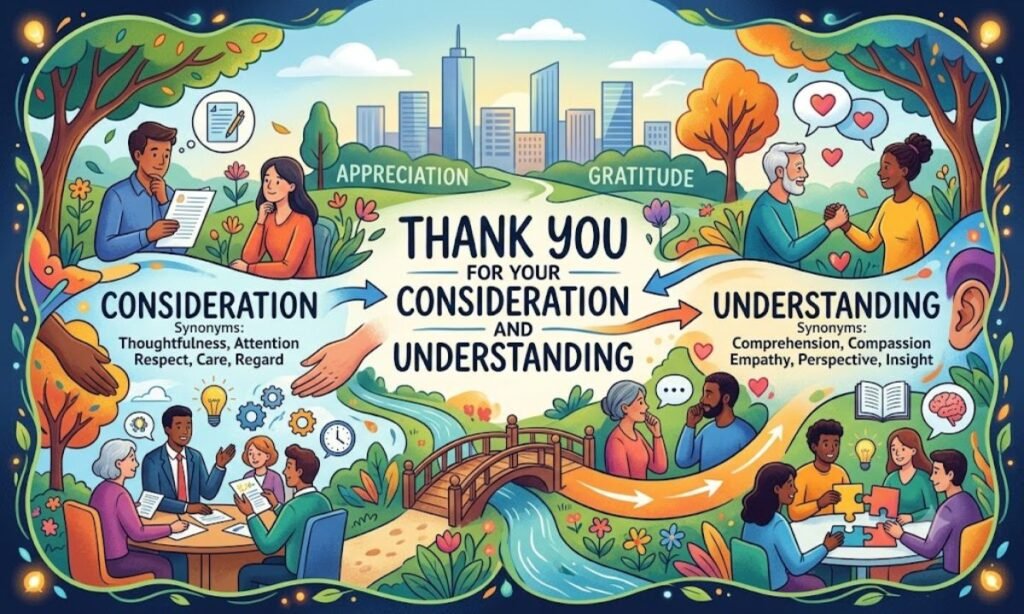 Thank You for Your Consideration and Understanding Meaning